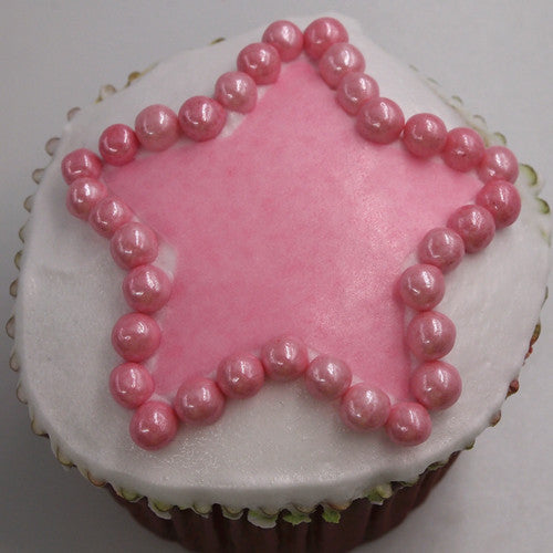 Shimmer Pink 6mm Pearls - Dairy Free Nut Free Halal Sprinkles for Cake