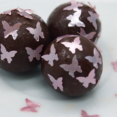Pink Glitter Butterflies - No Soy Non Gmo Halal Edible Cake Decoration