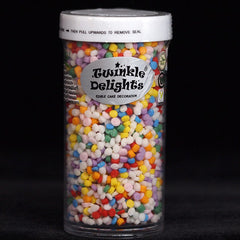 Rainbow Confetti Dots - Dairy Free Soya Free Sprinkles Cake Decoration (Top 14 Allergen Free, Naturally Sourced Ingredients, Plant-based, Clean Label Free From GMO, Hydrogenated Fat, Palm oil, Certified Vegan, BRC, Kosher, Halal & FDA)
