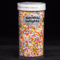 Rainbow Nonpareils - Soya Free Natural Ingredient Vegan Cake Sprinkles (Top 14 Allergen Free, Plant-based, Clean Label Free From GMO, Hydrogenated Fat, Palm oil, BRC, Kosher, Halal & FDA)