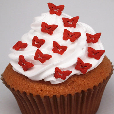 Red Confetti Butterfly - Nut Free Kosher Certified Sprinkles For Cake