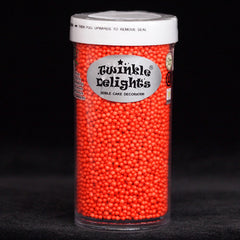 Red Nonpareils - Soy Free Natural Ingredient Sprinkles Cake Decoration (Top 14 Allergen Free, Plant-based, Clean Label Free From GMO, Hydrogenated Fat, Palm oil, Certified Vegan, BRC, Kosher, Halal & FDA)