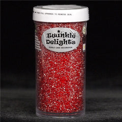 Shimmer Red Sugar Crystals - Soya Free Natural Ingredients Sprinkles (Top 14 Allergen Free, Plant-based, Clean Label Free From GMO, Hydrogenated Fat, Palm oil, Certified Vegan, BRC, Kosher, Halal & FDA)