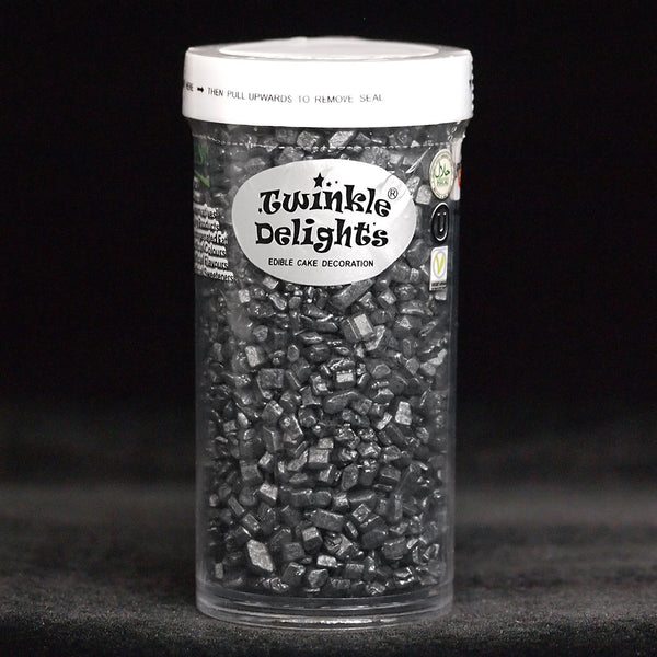 Shimmer Black Sparkling Sugar - Soya Free Halal Certified Sprinkles