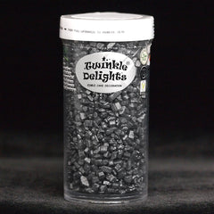Shimmer Black Sparkling Sugar - Soya Free Halal Certified Sprinkles (Top 14 Allergen Free, Naturally Sourced Ingredients, Plant-based, Clean Label Free From GMO, Hydrogenated Fat, Palm oil, Vegan, BRC, Kosher & FDA)