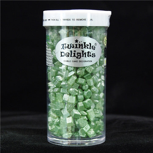 Shimmer Green Sugar Rocs - Nuts Free Kosher Certified Vegan Sprinkles