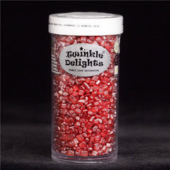 Shimmer Red Sparkling Sugar - Soya Free Natural Ingredients Sprinkles (Top 14 Allergen Free, Plant-based, Clean Label Free From GMO, Hydrogenated Fat, Palm oil, Certified Vegan, BRC, Kosher, Halal & FDA)