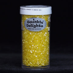 Shimmer Yellow Sparkling Sugar - Dairy Free Kosher Certified Sprinkles (Top 14 Allergen Free, Naturally Sourced Ingredients, Plant-based, Clean Label Free From GMO, Hydrogenated Fat, Palm oil, Vegan, BRC, Halal & FDA)