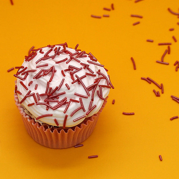 Shimmer Red Jimmies - Natural Ingredients Sprinkles Cake Decorations