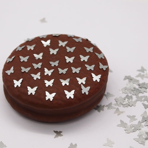 Silver Glitter Butterflies - Dairy Free Vegan Edible Cake Decoration