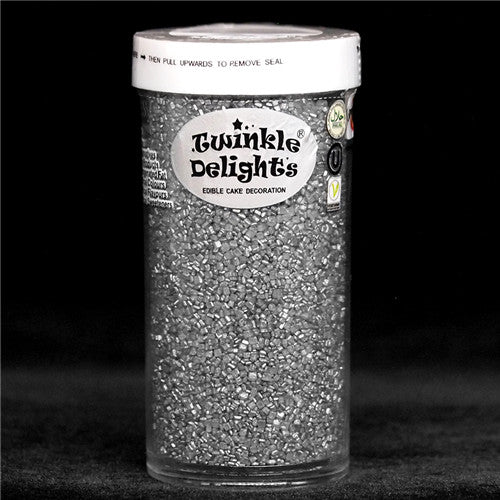 Silver Sugar Crystals - Soy Free Clean Label Sprinkles Cake Decoration