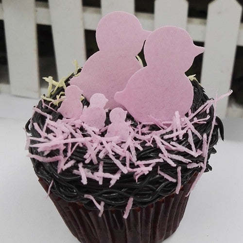 Precut Pink Edible Wafer Chick - Soya Free Clean Lable Cake Decoration