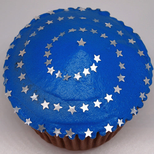 White Glitter Stars - No Nut No Soy Halal Certified Edible Decoration